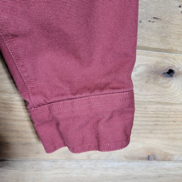 Duluth Trading Men XL/Tall Maroon Fleece Lined Shirt Jacket Shacket Heavy Canvas - Picture 8 of 14